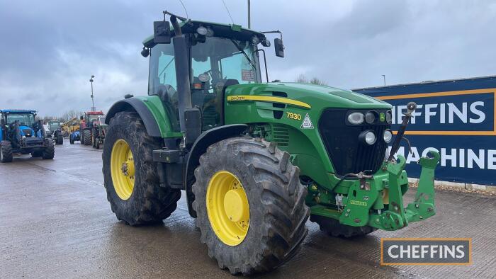 2010 John Deere 7930 Tractor c/w front linkage & PTO, TLS, puh Reg. No. PN10 DFK Ser. No. 1RW7930DJAD029573 Hours: approx 8200