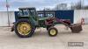 John Deere 2130 2wd Tractor c/w Quicke loader , Duncan cab, bale spike and other attachments, registration documents in office Reg. No. MPV 178P - 13