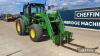 John Deere 6330 Tractor c/w Power Quad, JD 633 loader, pallet forks, 40kph, air con