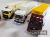 6no. kit-built model articulated lorries with box trailers including Kodak ERF, TNT Volvo, Hovis Foden, Parker DAF. Believed to be ASAM models. Some damage to detail parts such as wing mirrors etc. c. 1:48 scale - 3