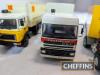 6no. kit-built model articulated lorries with box trailers including Kodak ERF, TNT Volvo, Hovis Foden, Parker DAF. Believed to be ASAM models. Some damage to detail parts such as wing mirrors etc. c. 1:48 scale - 5