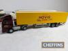 6no. kit-built model articulated lorries with box trailers including Kodak ERF, TNT Volvo, Hovis Foden, Parker DAF. Believed to be ASAM models. Some damage to detail parts such as wing mirrors etc. c. 1:48 scale - 8