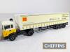 6no. kit-built model articulated lorries with box trailers including Kodak ERF, TNT Volvo, Hovis Foden, Parker DAF. Believed to be ASAM models. Some damage to detail parts such as wing mirrors etc. c. 1:48 scale - 9