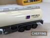 6no. model kit-built articulated tanker trucks and lorries including ERF Texaco and McVitie's, Scammell etc. Believed to be ASAM models. Some damage to paintwork and detail parts such as wing mirrors etc. c. 1:48 scale - 7