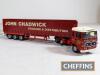 6no. Kit-built model articulated lorries with box trailers. To include Mountaineer, Leyland, DAF, ERF John Lewis and Volvo. Believed to be ASAM models. Some damage to detail parts such as wing mirrors etc. c. 1:48 scale - 7