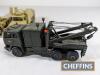 6no. kit-built model military vehicles to include Scammell 26 missile launcher, wrecker, Mountaineer low loader, fuel trucks, Unipower low loader. Believed to be ASAM models. Some damage to wing mirrors and exhausts etc. c. 1:48 scale - 9