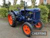 FORDSON E27N 4cylinder petrol/paraffin TRACTOR Serial No. STD77/1163725 Fitted with rear linkage, swinging drawbar and side belt pulley. Supplied by F.H Sims & Sons, Birmingham