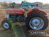 1978 MASSEY FERGUSON 135 3cylinder diesel TRACTOR Serial No. 5T3X140844 A well presented example with underslung exhaust. 6no. front weights fitted. Key and Spanish logbook in office - 6