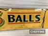 6 balls 1/-, a painted wooden fairground sign, 26x6ins - 3