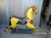 Full size carved wooden fairground galloper horse with glass eyes, measuring 43x53ins, not including stand - 2