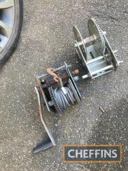 Pair of trailer winches, one complete with hawser