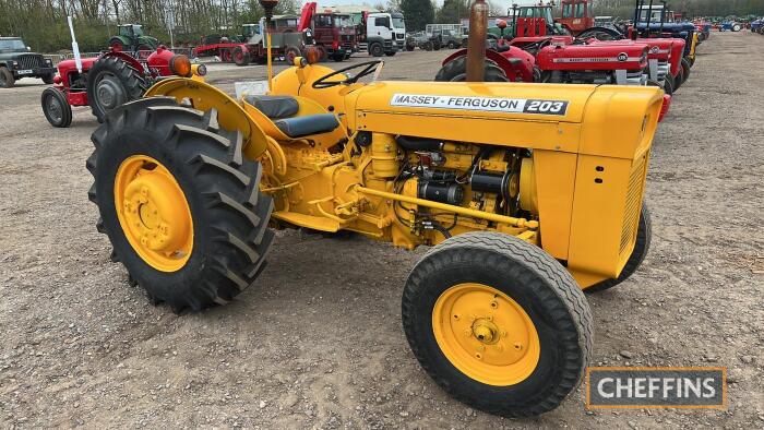 1965 MASSEY FERGUSON 203 3cylinder diesel TRACTOR Reg. No. CWS 233C Serial No. 708207 An industrial tractor. V5 available