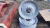 2no. Massey Ferguson wheels t/w 2no. Massey Ferguson 130 wheel centre - 2