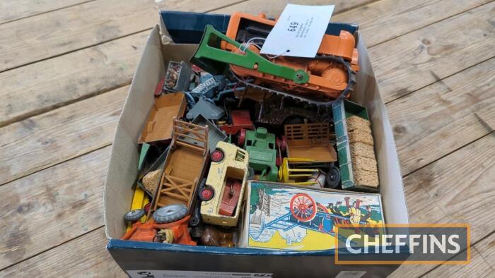 Qty of playworn agricultural toys to inc' Dinky, Tri-Ang etc