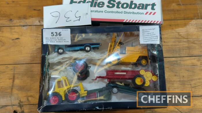 Qty models to inc' Caterpillar forklift and Eddie Stobart Volvo F8