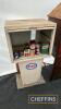 Esso oil can storage cabinet for garage forecourt