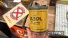 Lusol cylindrical oil tin