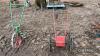 Push seed drill, twin wheel