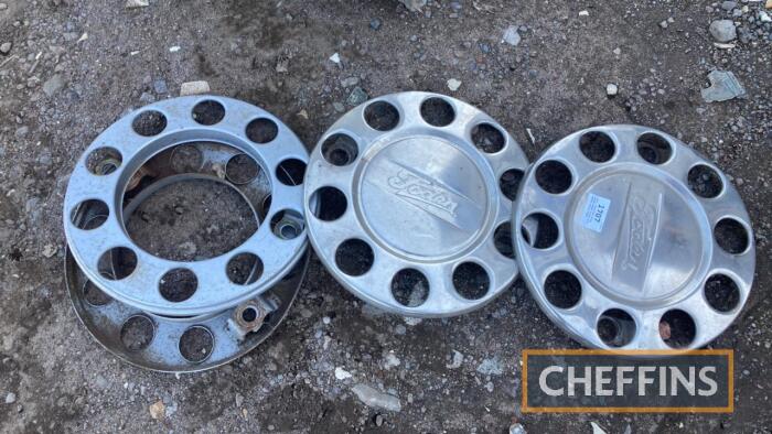 2no. stainless steel Foden wheel trims etc