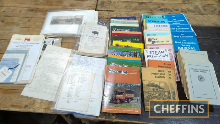 Large selection of steam engine magazines, paperwork and rally programmes