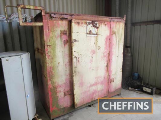 Steel cabinet, used as chemical store