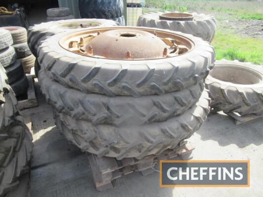 4no. 210/95 R44 rowcrop wheels & tyres (narrows) & 4no. 9.5-32 rowcrop wheels & tyres