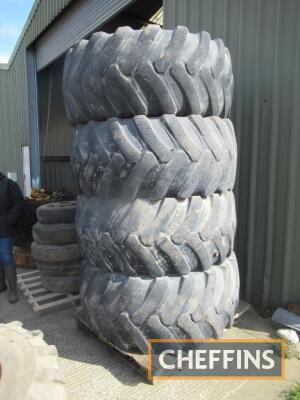 4no. 600/65R28 industrial wheels & tyres Ex Hyundai loading shovel