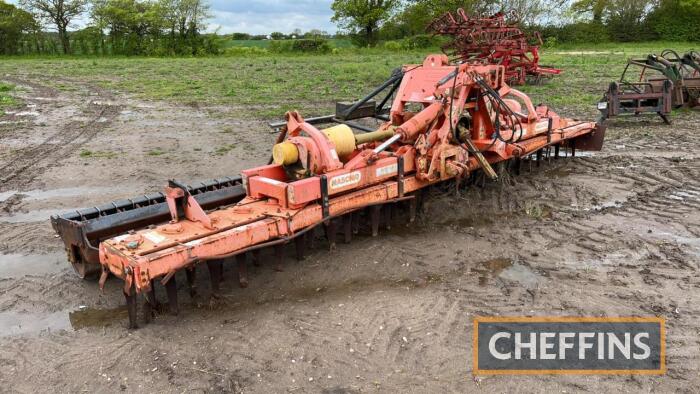 1999 Maschio Reco Tiller 6m hydraulic folding power harrow fitted with packer roller Serial No. 9998701075