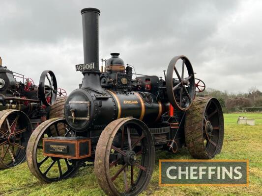 1884 John Fowler and Co. Single cylinder double drum ploughing engine. Works no. 4223. 8nhp. 'Aethelflaed' Reg No. AC9061 This rare and interesting engine is unusual in that, as well as a standard rope winding drum fitted beneath the boiler, it also