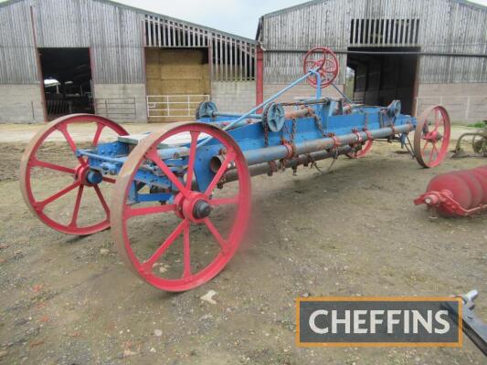 c.1920 Fowler reversible steam disc harrows mounted to a 4 wheel steering carriage 4 circa 8ft sections