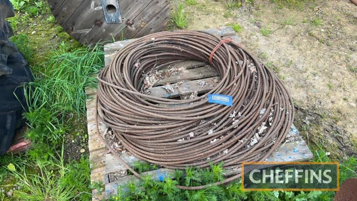 Coil of winch rope t/w new drum of winch rope