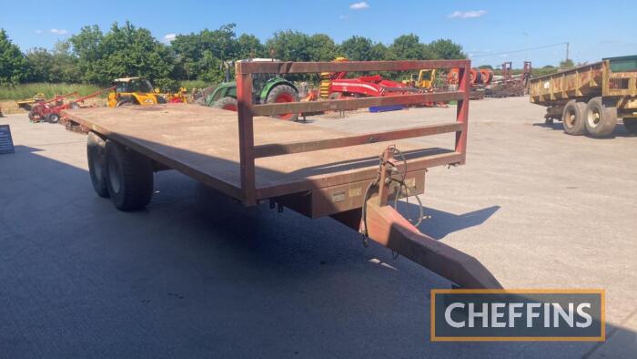 2007 Triffitt 12tonne 24ft tandem axle flat bed trailer fitted with sprung axles and hydraulic brakes on 18.4R22.5 wheels and tyres Serial No. 5550