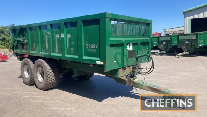 2010 Bailey 14tonne tandem axle steel monocoque trailer with hydraulic tailgate, sprung drawbar, sprung axles and hydraulic brakes on 560/60R22.5 Michelin wheels and tyres Serial No. 9226