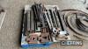 Various steam spares, ploughing engine expansion links, con rods, slide bars etc