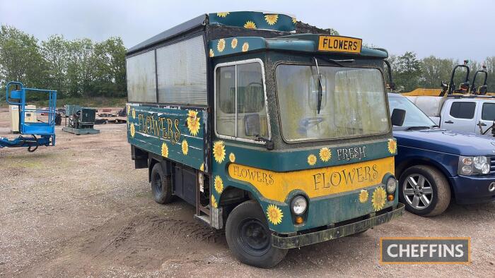 1972 Smiths Cabac Electric Milk Float originally commissioned as a milk float, this truck was converted and repaired for selling flowers. It has an onboard petrol generator and charger and the batteries can be charged from a regular household plug socket