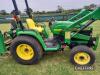 John Deere 4300 4wd Tractor c/w Lewis 25Q loader, rear mounted Lewis Landlord 320S back actor, rear linkage & drawbar Ser. No. LV4300E339803 - 4