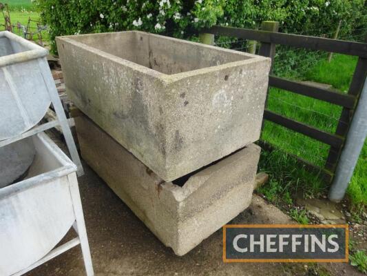 2no. concrete water troughs