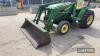 John Deere 4300 4wd Tractor c/w front loader & bucket, rear drawbar, industrial tyres Hours: approx 760 - 5