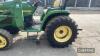 John Deere 4300 4wd Tractor c/w front loader & bucket, rear drawbar, industrial tyres Hours: approx 760 - 7