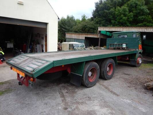 1971 ERF LV 6 cylinder diesel flat bed lorry Reg. No. AAO 40J Chassis No. 20634 This LV cabbed 6x2 is fitted with a short beavertail, Gardner 150 engine and David Brown 6 speed gearbox with 2 speed drive axle. A recently fitted new Keruing floor is in pla
