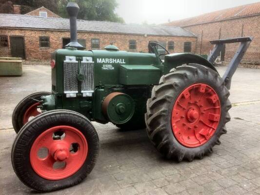 MARSHALL Model M Contractors single cylinder diesel TRACTOR Fitted with a mounted winch and described as being an older restoration