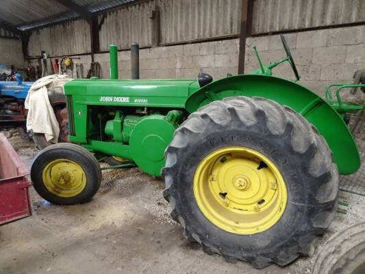 JOHN DEERE Model R diesel TRACTOR Appearing as an earlier restoration