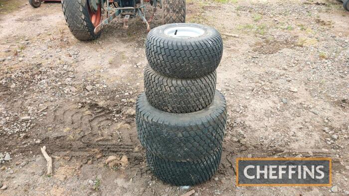 Qty of Grassland Wheels & Tyres to include 26x12.00-12, 23x10.50-12, 18x9.50-8, 18x8.50-8 UNRESERVED LOT Direct from Frank Cooper & Son For sale due to retirement