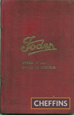 Foden Steam Wagon drivers instruction book Speed 6 & Speed 12