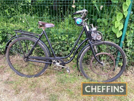 C1955 49cc REX-Miele FM50R AUTO-CYCLE Reg. No. N/A This fine German built auto-cycle were marketed in the UK by Phillips, this example has a right hand belt drive to the front wheel and appears in good order with bar mounted fuel tank and purpose built he