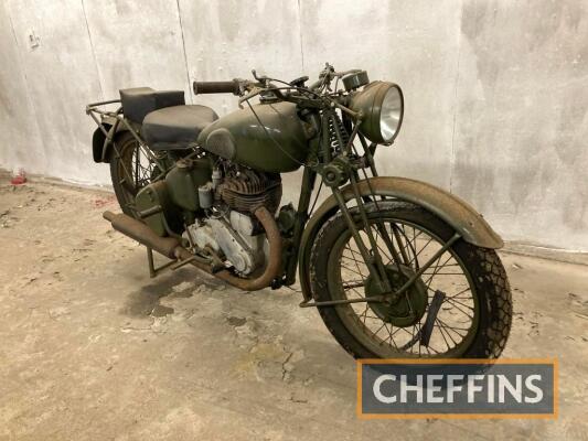 1941 500cc BSA WM20 MOTORCYCLE Reg. No. DSV 807 Frame No. WM20 96780 Engine No. WM20 96780 This military machine is understood to have been restored many years ago, it was last used in anger around 25 years ago and has remained in storage ever since. Un