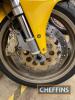 1999 904cc DUCATI 900SSie MOTORCYCLE Reg. No. V819 XDO Frame No. ZDMV100AWB707001 Engine No. 001675 Finished in yellow, this 900SS has driven just 7,500 miles from new, with a run of MOT certificates to back this up. Fitted with Remus Grand Prix silen - 8