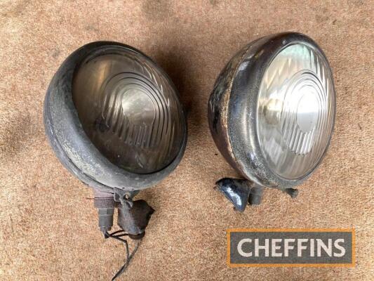 Pair of 1930s Lucas car headlamps