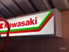 Kawasaki, a double sided hanging illuminating sign 41x10x7ins - 2