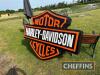 Harley Davidson, a very large 6ft x 5ft illuminating showroom sign ex Sheffield dealership, a rare item